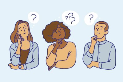 Free Vector | Hand drawn people asking questions illustration