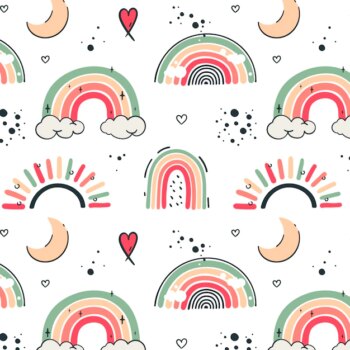 Free Vector | Hand drawn rainbow pattern design