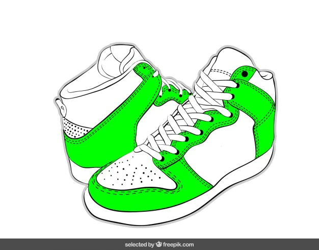 Free Vector | Hand drawn sneakers in green neon color