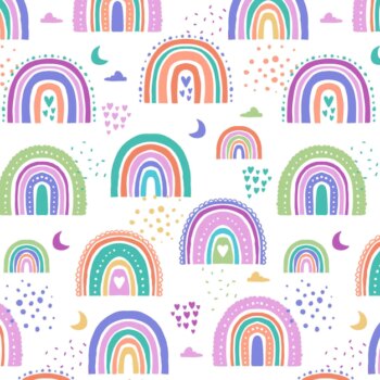 Free Vector | Hand drawn style rainbow pattern