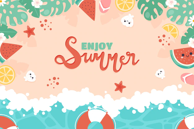 Free Vector | Hand drawn summer tropical background