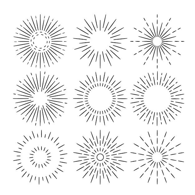 Free Vector | Hand drawn sunburst collection