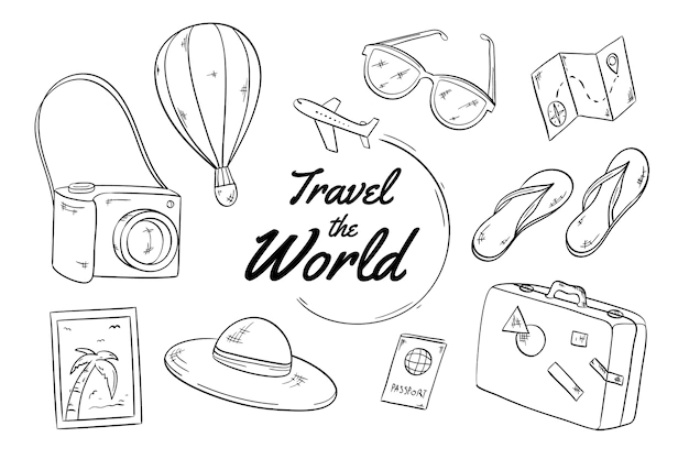 Free Vector | Hand drawn travel background