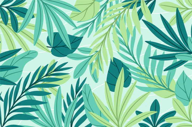 Free Vector | Hand drawn tropical leaves background