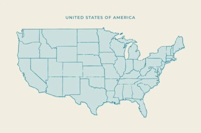 Free Vector | Hand drawn usa outline map