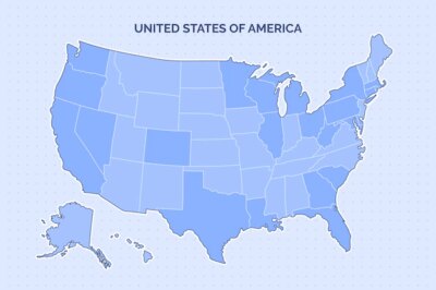 Free Vector | Hand drawn usa outline map illustration