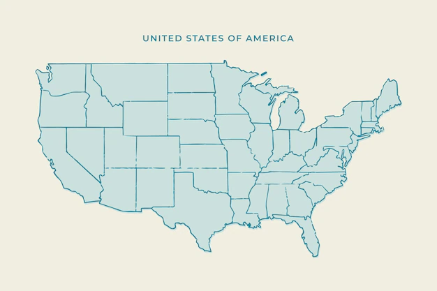 Free Vector | Hand drawn usa outline map