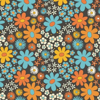 Free Vector | Hand drawn vivid groovy floral pattern
