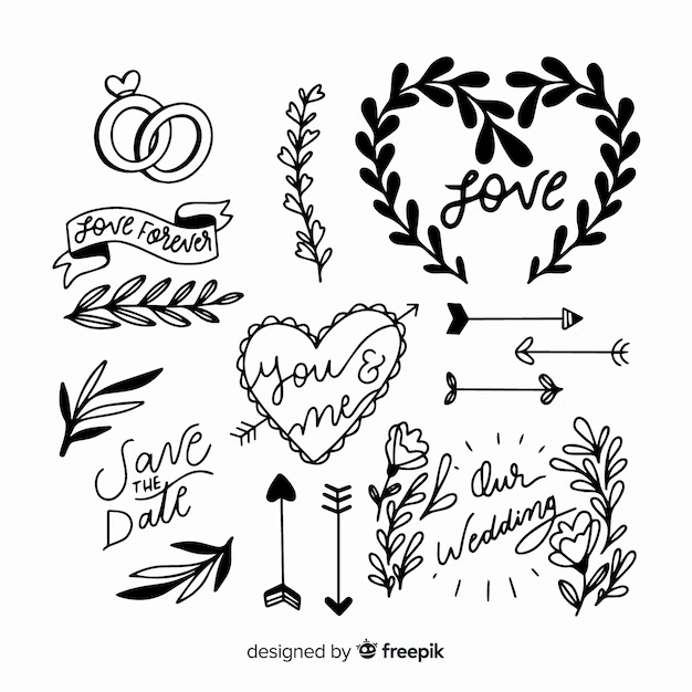 Free Vector | Hand drawn wedding ornaments collection