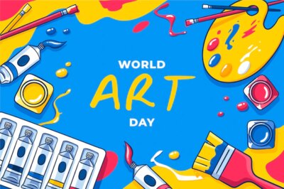 Free Vector | Hand drawn world art day background