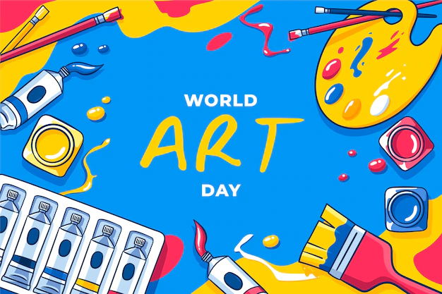 Free Vector | Hand drawn world art day background