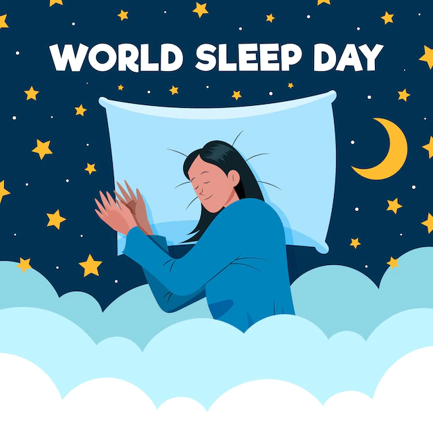 Free Vector | Hand-drawn world sleep day illustration with woman resting