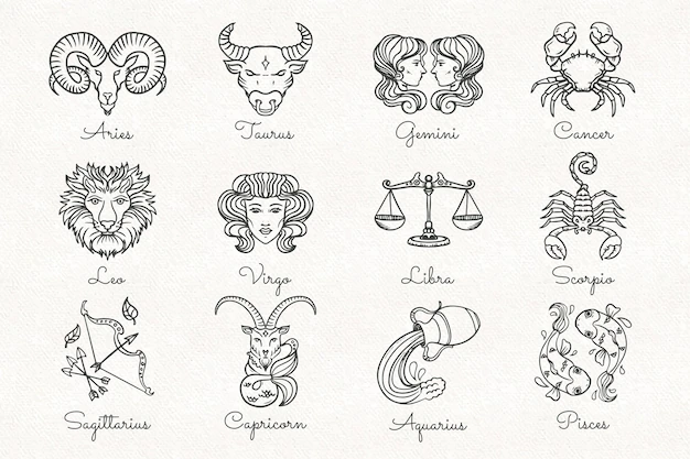 Free Vector | Hand drawn zodiac signs set