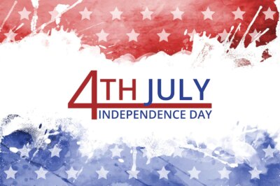Free Vector | Hand painted watercolor 4th of july independence day illustration
