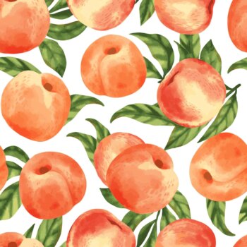 Free Vector | Hand painted watercolor peach pattern design