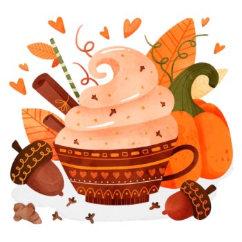 Free Vector | Hand painted watercolor pumpkin spice illustration