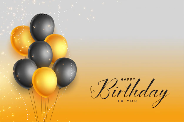 Free Vector | Happy birthday gold and black celebration background