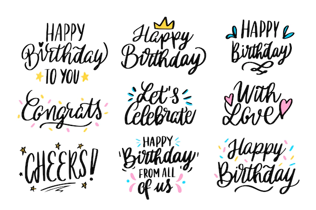 Free Vector | Happy birthday greetings lettering