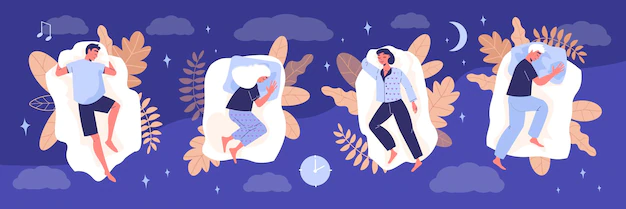 Free Vector | Healthy sleep poses composition