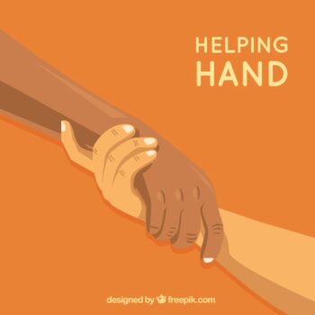 Free Vector | Helping hand to support background in flat style