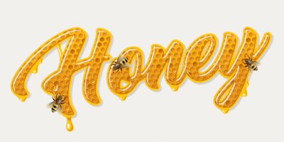 Free Vector | Honey lettering with bees