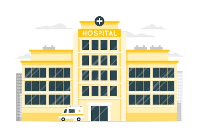 Free Vector | Hospital building concept illustration
