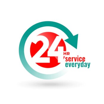Free Vector | Hours service everyday concept label