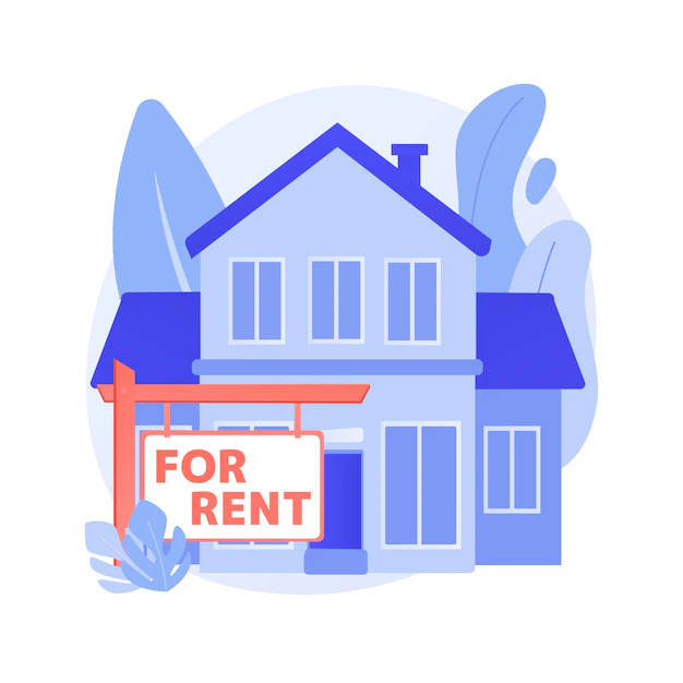 Free Vector | House for rent abstract concept vector illustration. booking house online, best rental property, real estate service, accommodation marketplace, rental listing, monthly rent abstract metaphor.