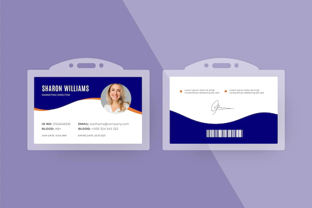 Free Vector | Id cards template minimal style
