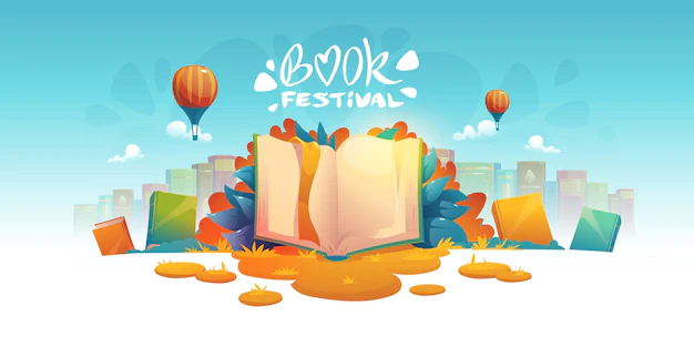 Free Vector | Illustrated book fair background