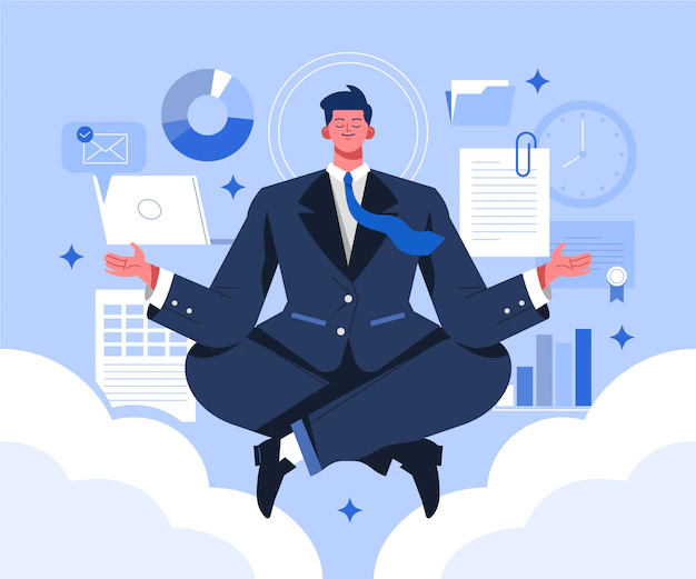Free Vector | Illustrated business person meditating