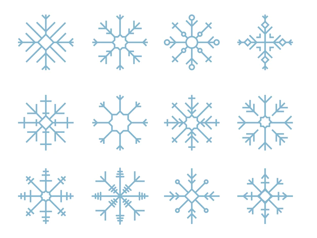 Free Vector | Illustration of cute snowflake icons