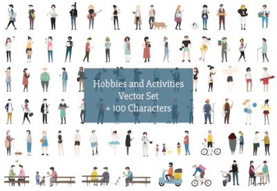 Free Vector | Illustration of human hobbies and activities
