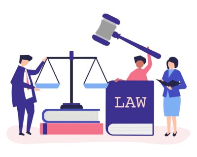 Free Vector | Illustration of people with justice and order icons