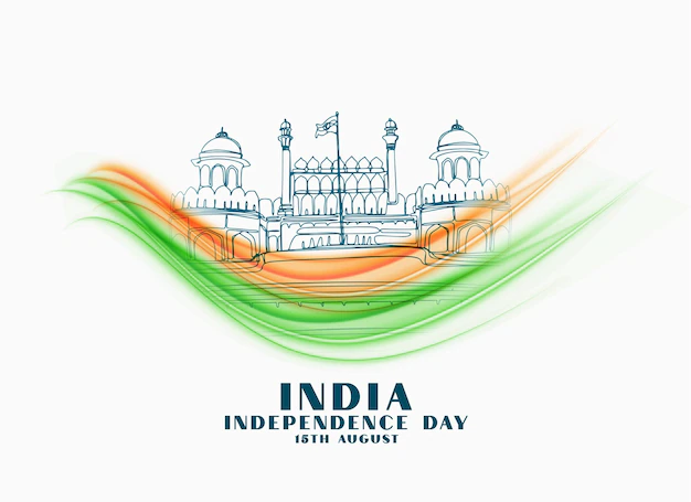 Free Vector | India independence day background with red fort sketch