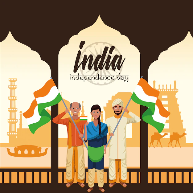 Free Vector | India independence day card