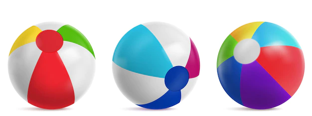 Free Vector | Inflatable beach ball, striped air balloon