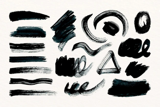 Free Vector | Ink brush stroke collection