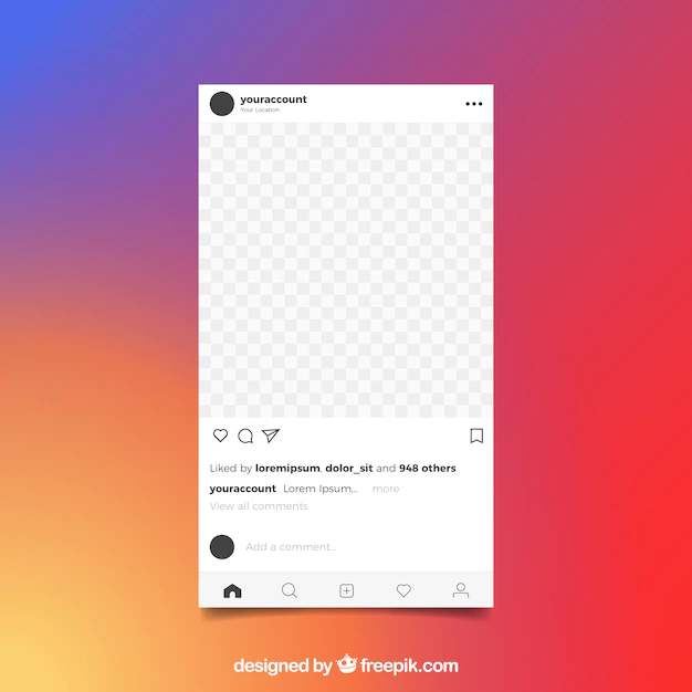 Free Vector | Instagram post with transparent background