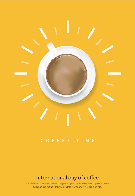 Free Vector | International day of coffee poster vector illustration