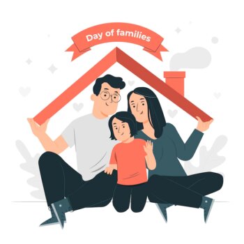 Free Vector | International day of families concept illustration