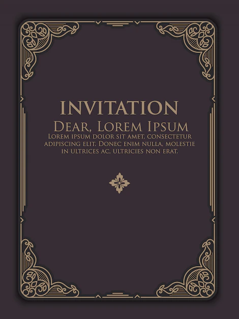 Free Vector | Invitation template with vintage ornamental frame