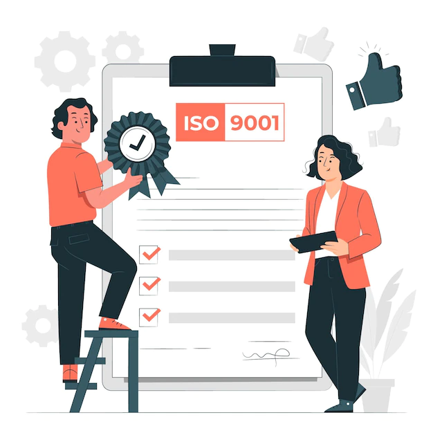 Free Vector | Iso certification concept illustration