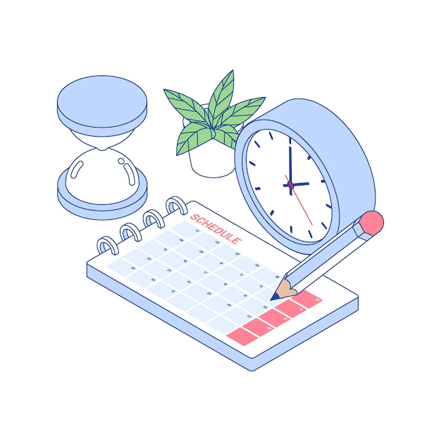 Free Vector | Isometric outline time management concept