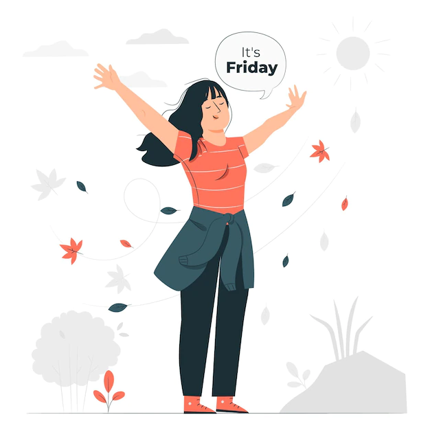 Free Vector | It's friday concept illustration
