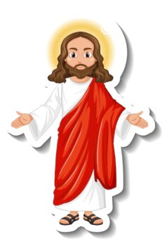 Free Vector | Jesus christ cartoon character sticker on white background