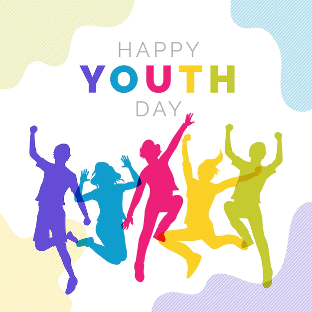 Free Vector | Jumping people silhouettes on youth day