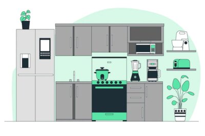 Free Vector | Kitchen appliances concept illustration
