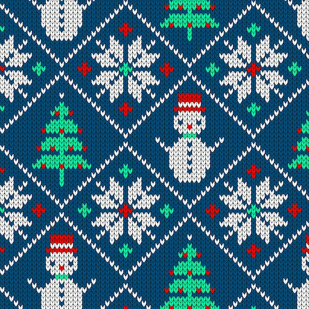 Free Vector | Knitted christmas pattern