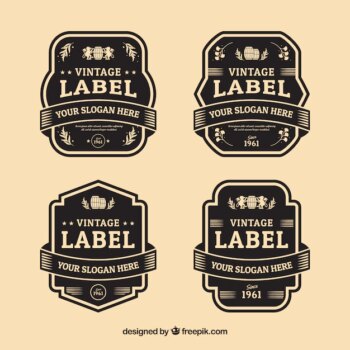 Free Vector | Label collection with vintage style